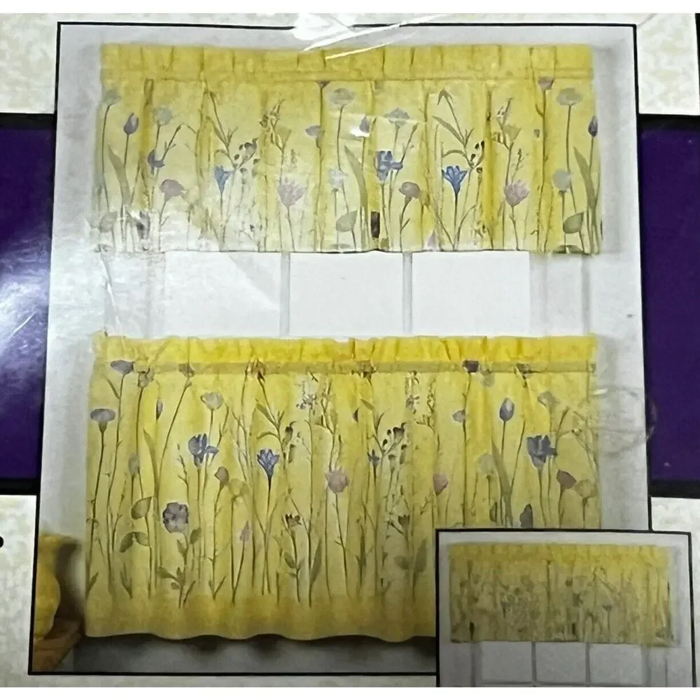 NEW Geri Tailored Valance BUTTERCUP Yellow Floral Cottagecore Cafe 60
